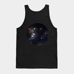 Yellow stars and blue nebula Tank Top